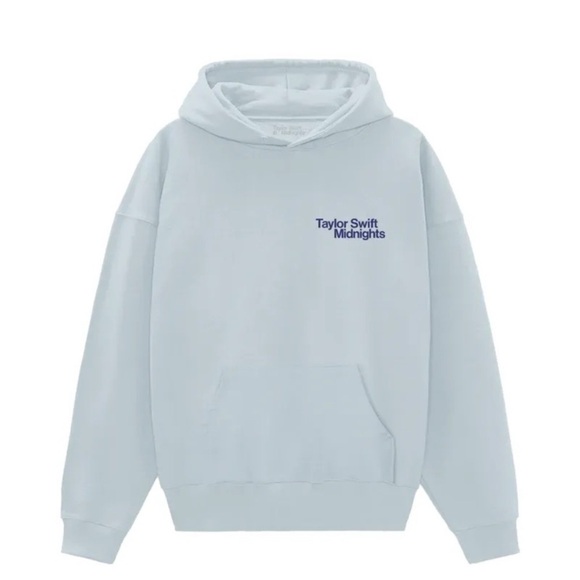 Taylor Swift Tops - Taylor Swift Midnights Hoodie- pale blue-
XL
